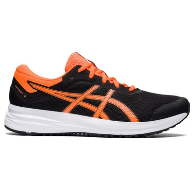 ASICS Men's Patriot 12 Running Shoes, 12, Black/Shocking Orange