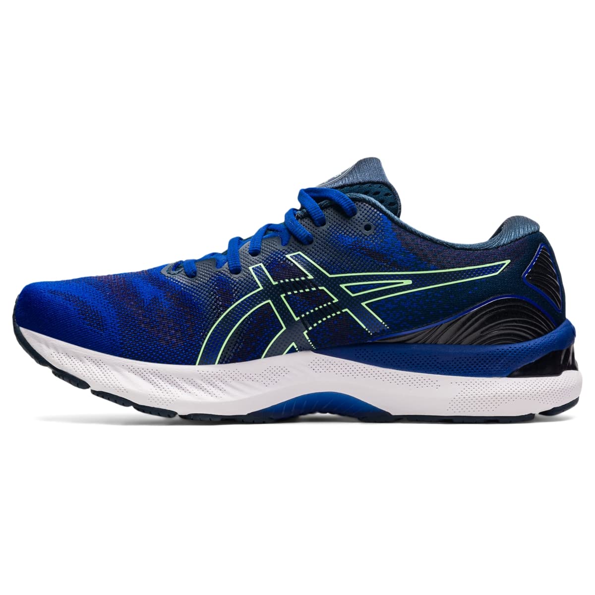 ASICS Men's Gel-Nimbus 23 Running Shoes, 10, Monaco Blue/Bright Lime