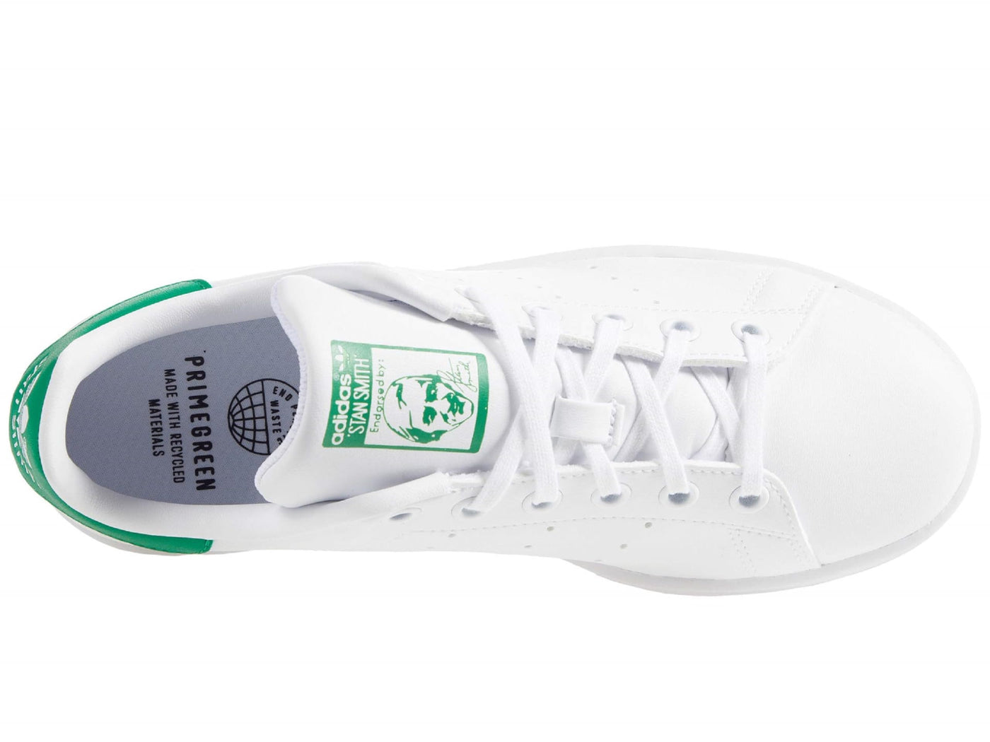 adidas Kids' Stan Smith (End Plastic Waste) 5 Big Kid White/White/Green