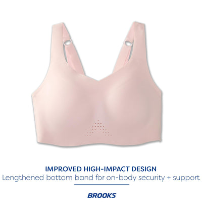 Brooks Women's Underwire Sports Bra for High Impact Running, Workouts & Sports with Maximum Support - Rosewater - 40 FF