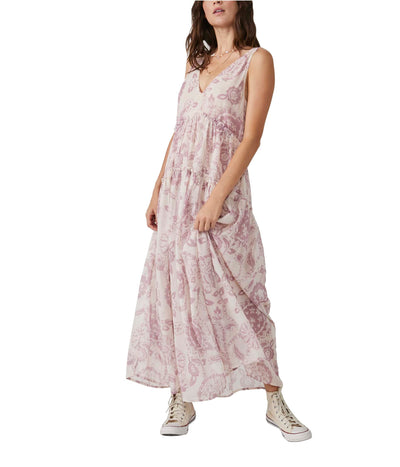 Free People Women's Julianna Maxi Dress Small Ivory Combo