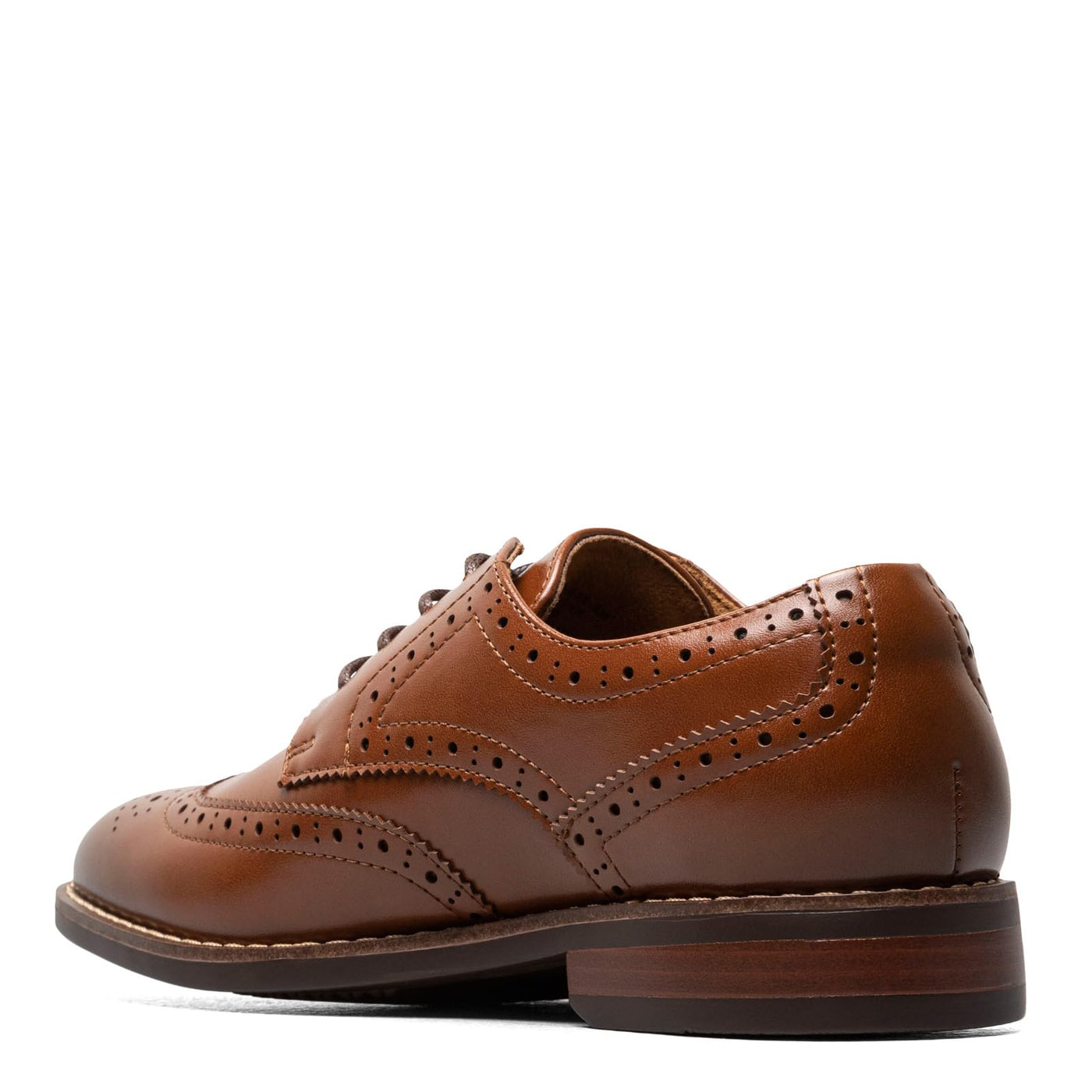 Florsheim Rucci Wingtip Jr Boys' Toddler-Youth Oxford, 4 M US Big Kid, Cognac