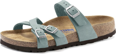 Birkenstock Unisex Franca Soft Footbed Sandal, Faded Aqua Nubuck, Size 39 EU (8-8.5 M US Women)