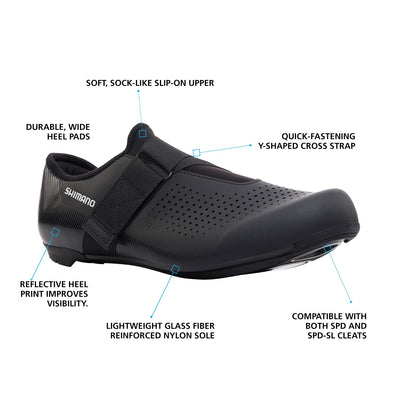 SHIMANO SH-RP101 High Performing All-Rounder Cycling Shoe 12.5-13 Women/10-10.5 Men Black