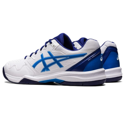 ASICS Men's Gel-Dedicate 7 Tennis Shoes, 11.5, White/Electric Blue