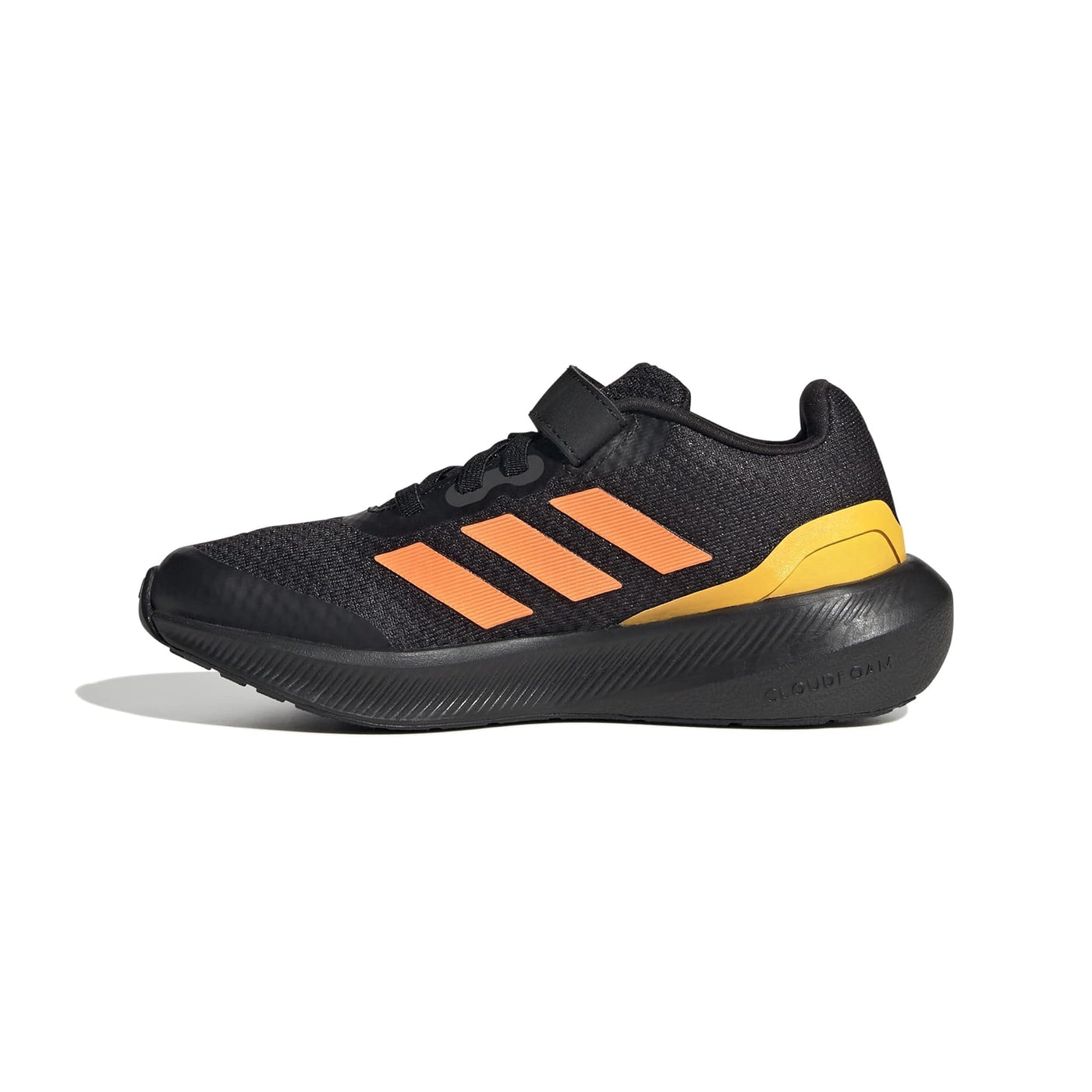 adidas Boy's Run Falcon 3.0 Elastic (Little Kid/Big Kid) Black/Screaming Orange/Solar Gold 4 Big Kid M