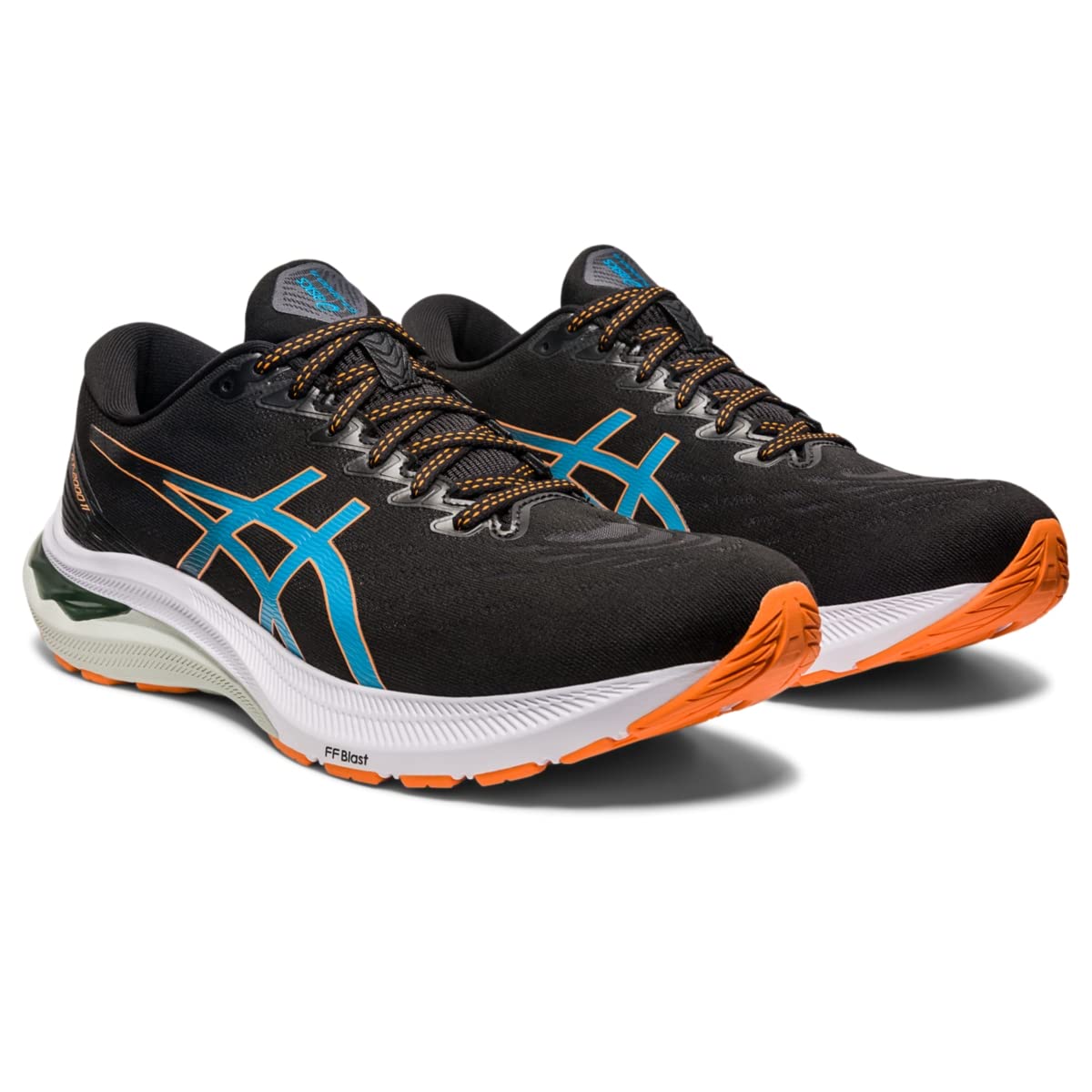 ASICS Men's GT-2000 11 Running Shoes, 7, Black/Sun Peach