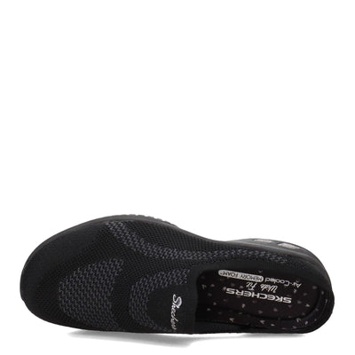 Skechers womens Commute Time - in Knit to Win Clog, Black/Black, 9 US