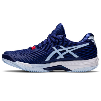 ASICS Solution Speed FF 2 Clay Tennis Shoes for Women - PU-Applied Upper - Supreme Bounce Dive Blue/Soft Sky 9 B - Medium