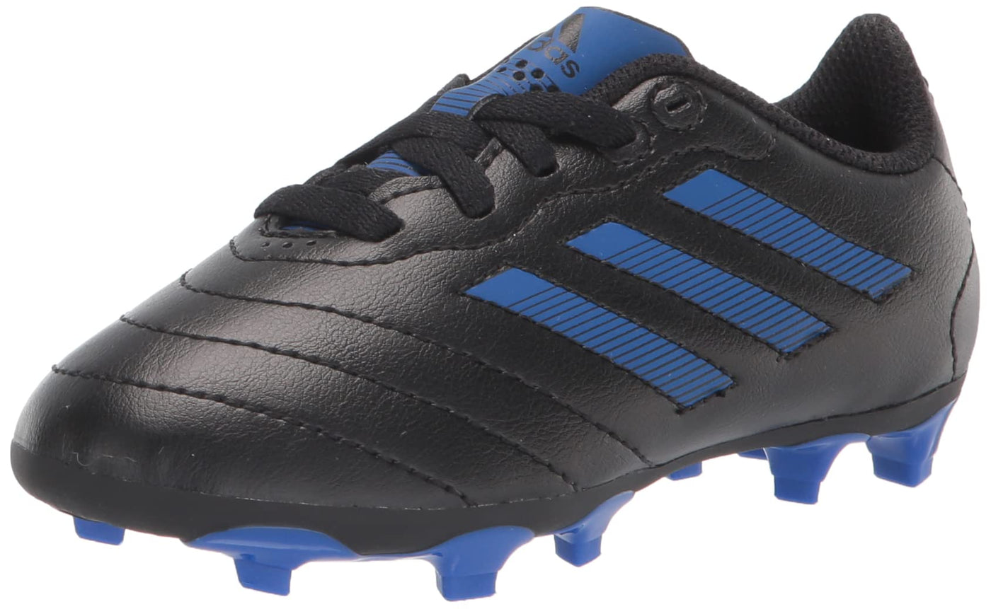 adidas Kids Goletto VII Firm Ground Cleats Soccer Shoe, Core Black/Royal Blue/Core Black, 10 US Unisex Toddler