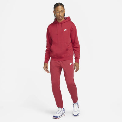 Nike Men's Sportswear Club Fleece Jogger Pants BV2737 (Pomegranate/Pomegranate/White, Large)