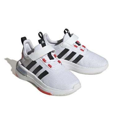 adidas Boy's Racer Tr23 El (Infant/Toddler) Sneaker 4 Big Kid White/Core Black/Bright Red