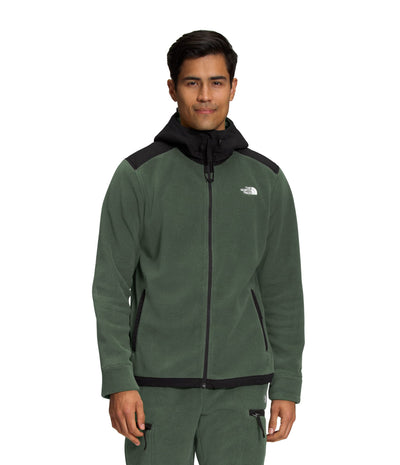 THE NORTH FACE Men's Alpine Polartec 200 Full Zip Hooded Jacket, Thyme/TNF Black, Small