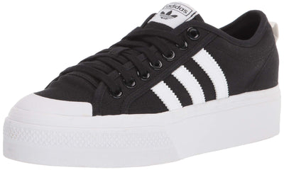 adidas Originals Women's Nizza Platform, Black/White/White, 8.5