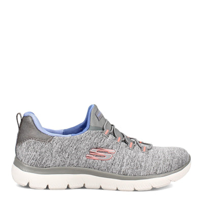 Skechers Women's Summits-Quick Getaway Sneaker, Grey/Blue GYBL, 5.5