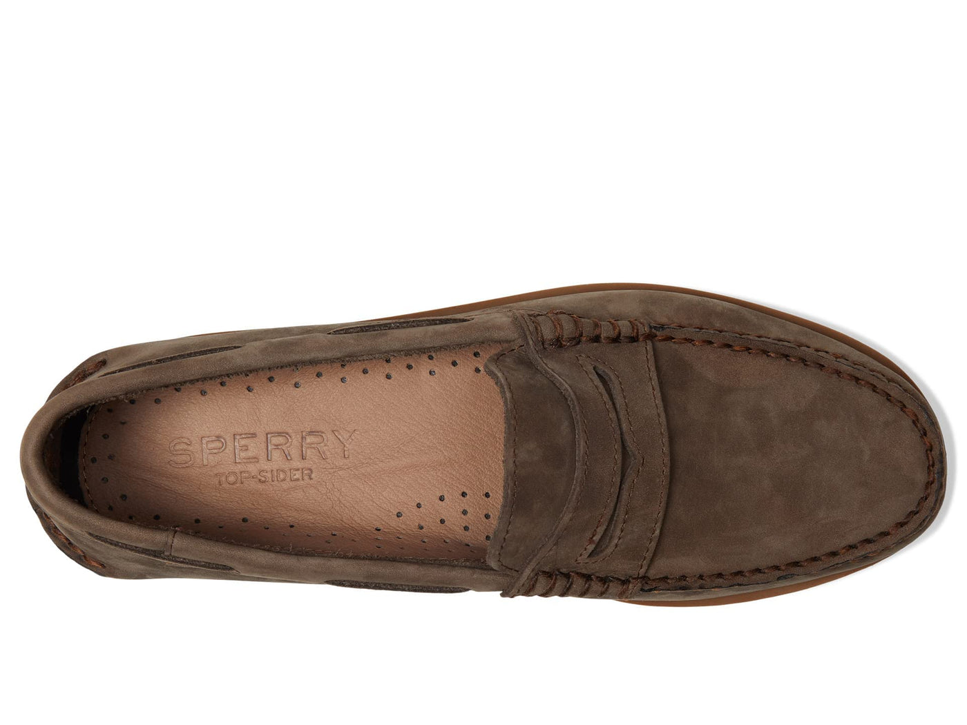 Sperry Mens Shoes Men's Authentic Original Penny Boat Shoe, Brown, 9.5