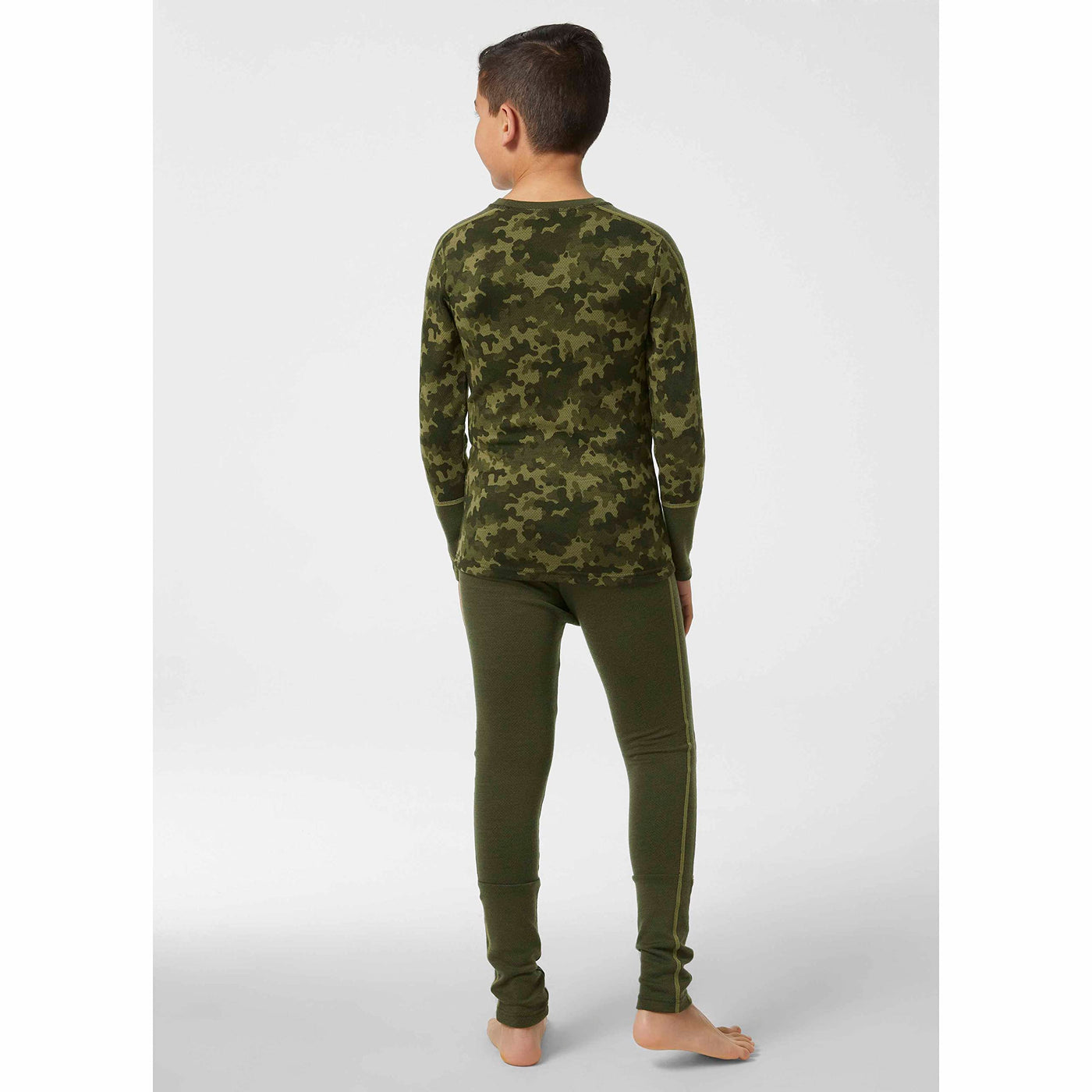 Helly-Hansen Junior Unisex Graphic Lifa Merino Base Layer Set, 432 Utility Green - 12