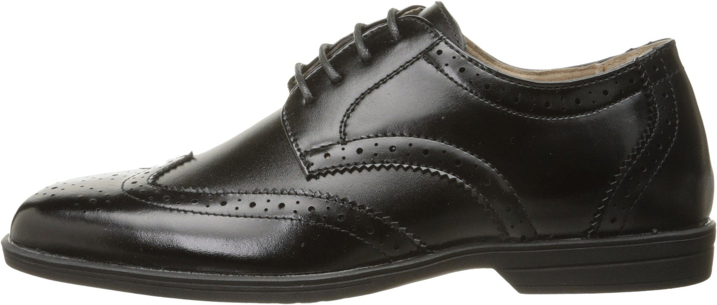 Florsheim Reveal Wingtip Jr Boys' Toddler-Youth Oxford, 6.5 M US Big Kid, Black