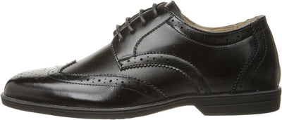 Florsheim Reveal Wingtip Jr Boys' Toddler-Youth Oxford, 6.5 M US Big Kid, Black