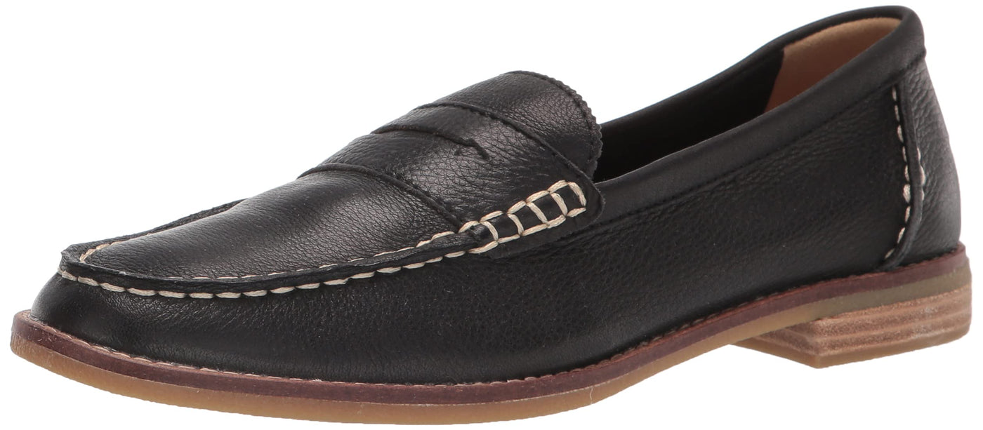 Sperry womens Seaport Penny Loafer, New Black, 10 US