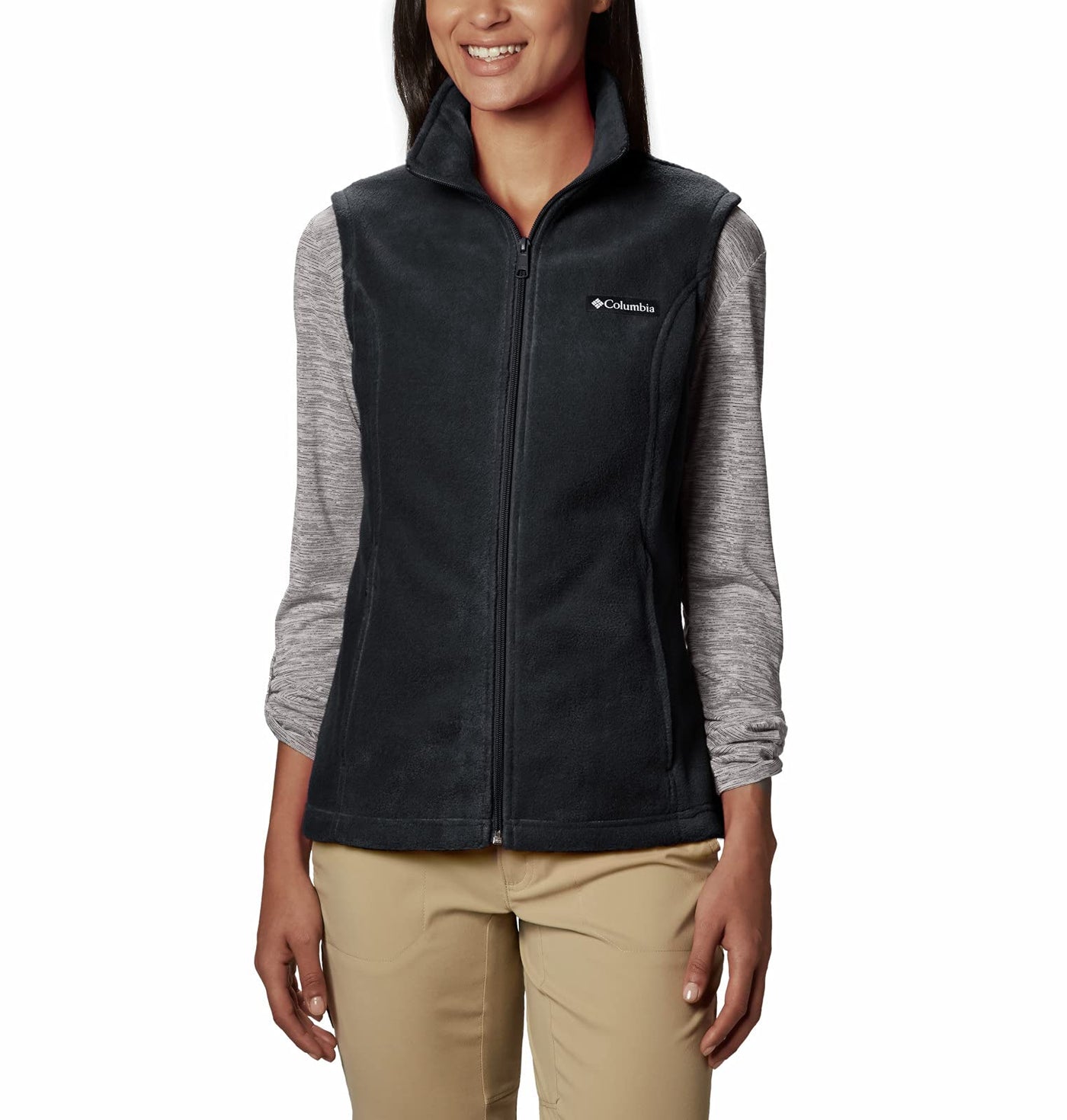 Columbia Womens Benton Springs Fleece Vest, Black, X-Large