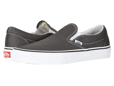 Vans Men's Classic Slip-On Core, Charcoal/White, Size 4.5