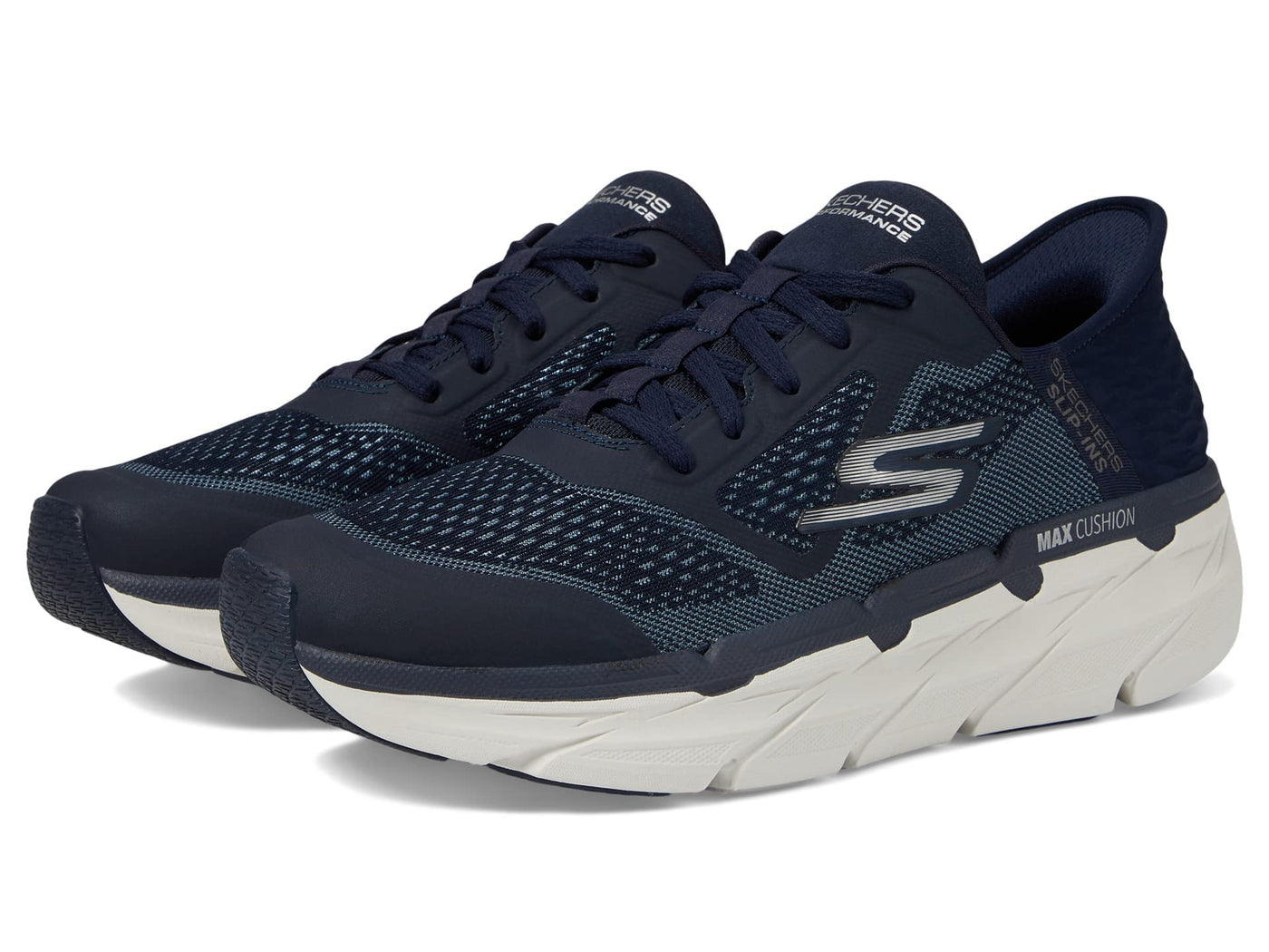 Skechers Men's Max Cushioning Slip-ins-Athletic Workout Running Walking Shoes with Memory Foam Sneaker 10.5 X-Wide Navy