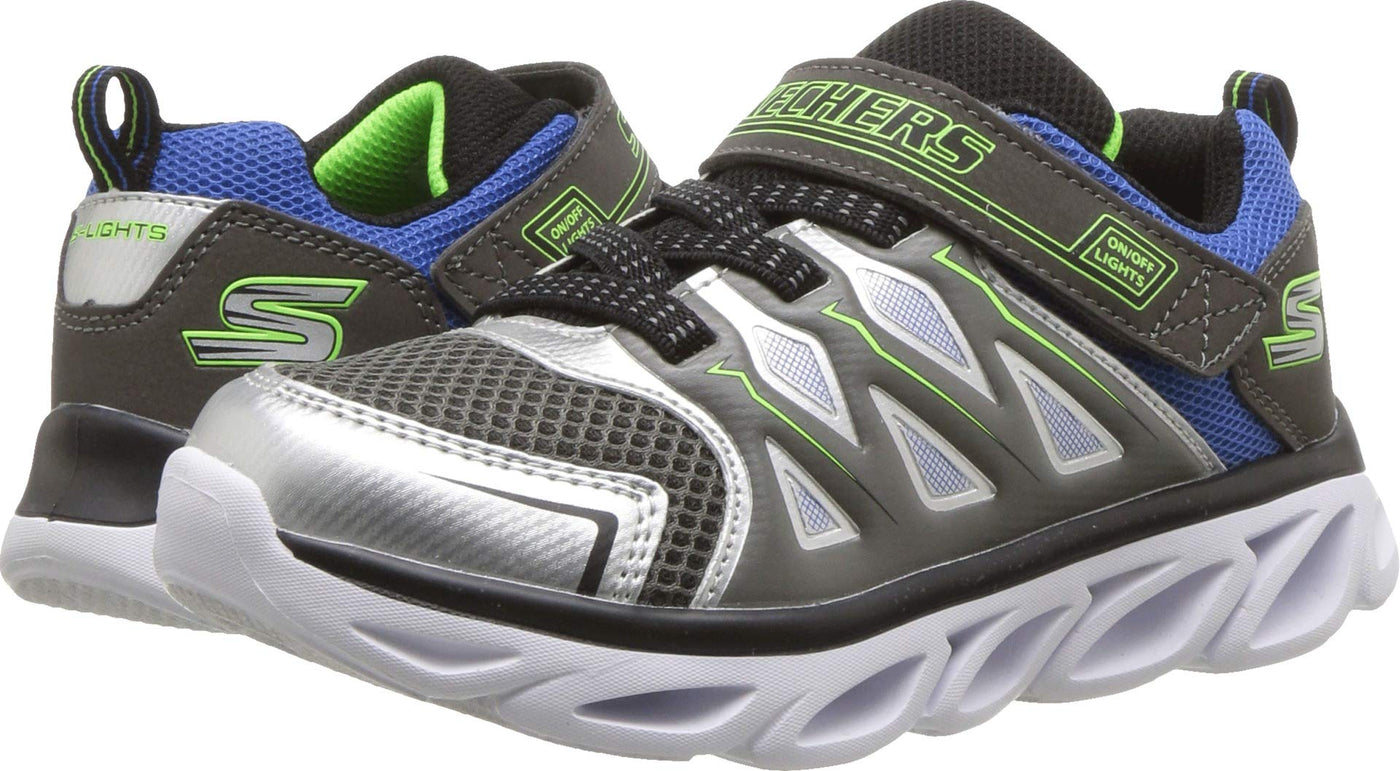 Skechers Boy's, S Lights Hypno - Flash 3.0 Silver Blue 10.5 M