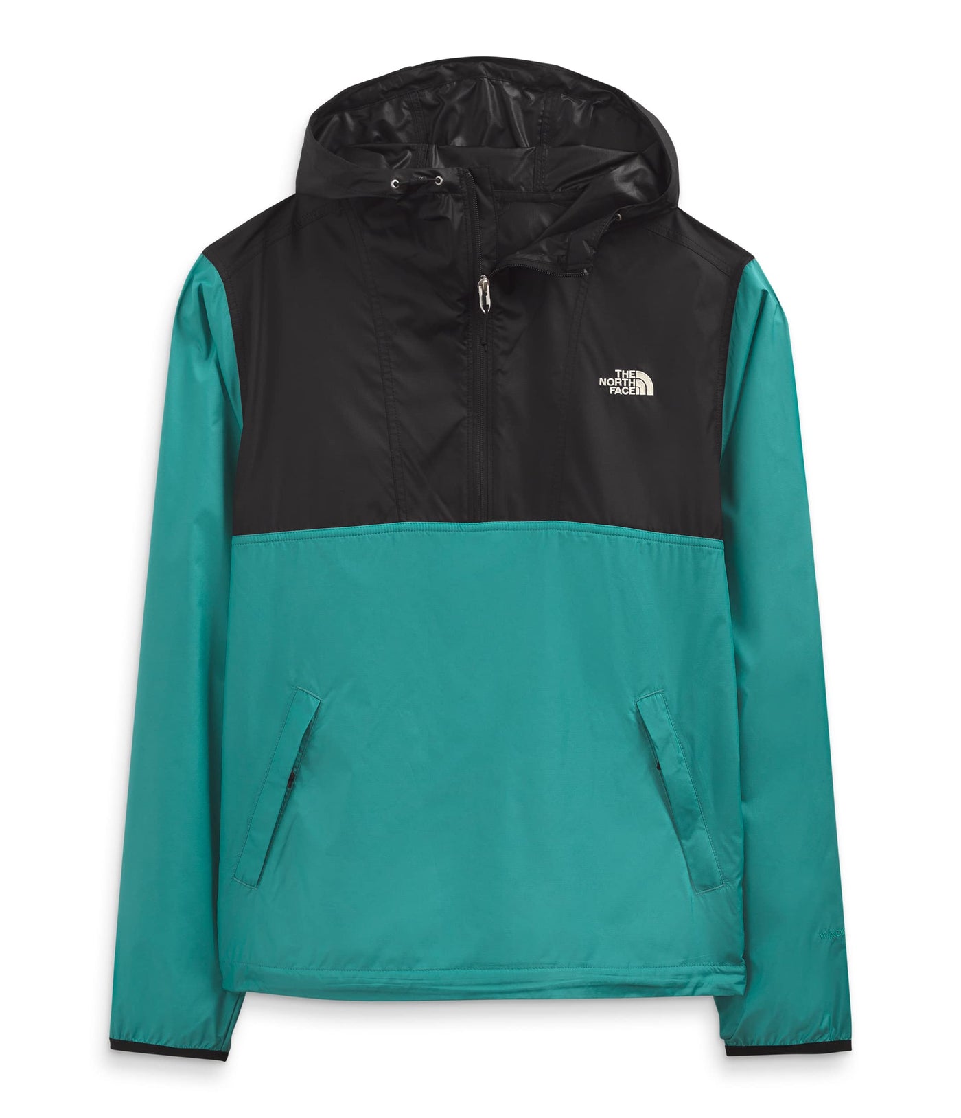 The North Face Men's Cyclone Anorak Windbreaker Jacket, TNF Black/Porcelain Green, Medium