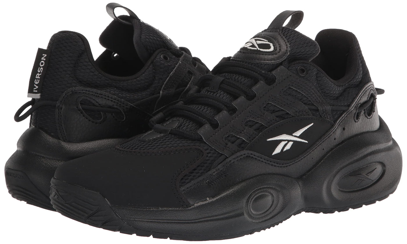 Reebok Unisex-Adult Solution Mid Basketball Shoe 12 Women/10.5 Men Black/Silver Metallic
