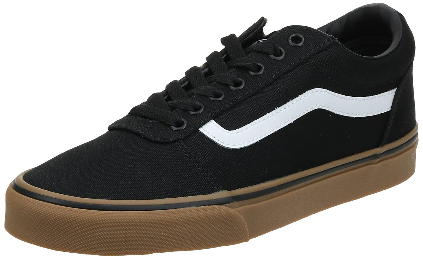 Vans Men's Ward Sneaker, Black ((Canvas) Black/Gum 7hi), 13