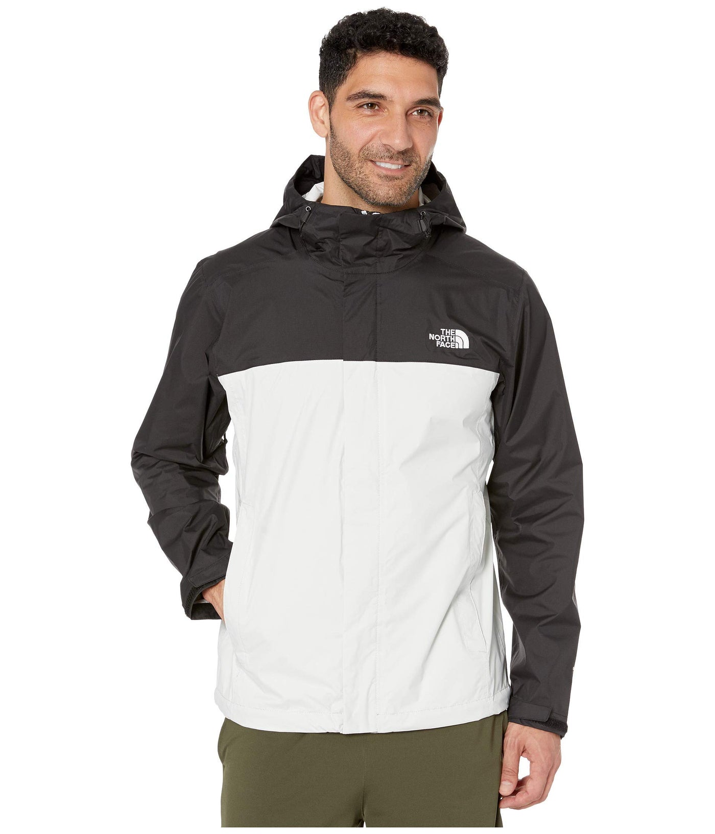 THE NORTH FACE Men’s Venture 2 Waterproof Hooded Rain Jacket (Standard and Big & Tall Size), Tin Grey/TNF Black, Small