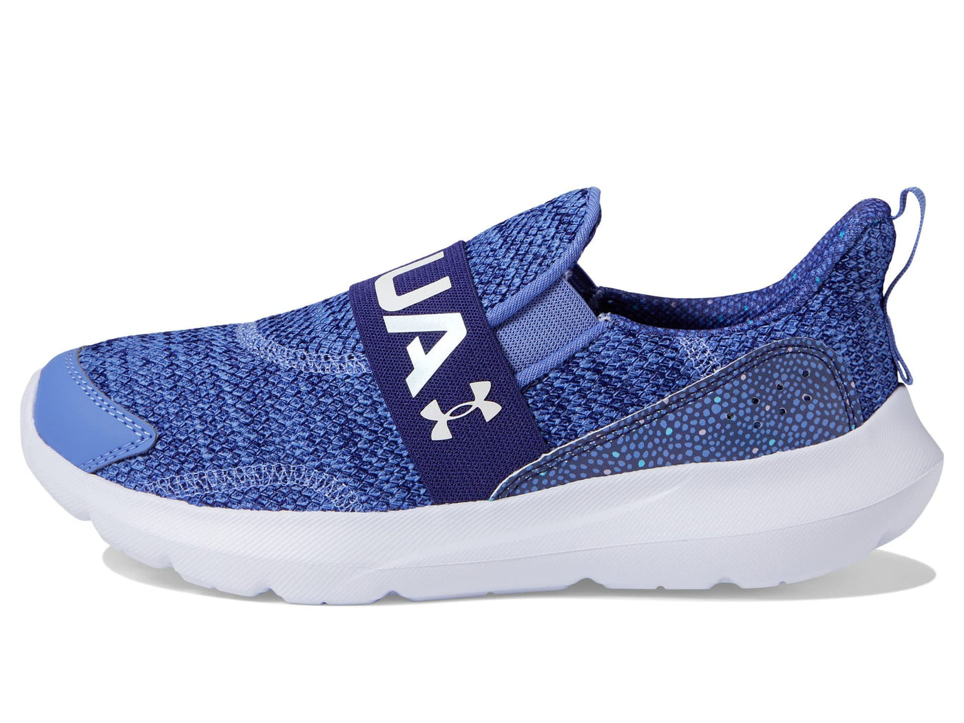 Under Armour Girl's Surge 3 Slip-On Print (Little Kid) 1 Little Kid Baja Blue/Sonar Blue/Iridescent