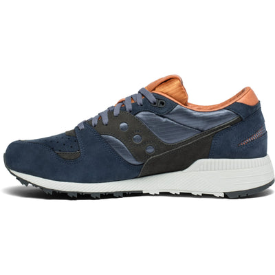 Saucony Men's Azura Weathered Luxury Sneaker, Navy/Brown, 9.5