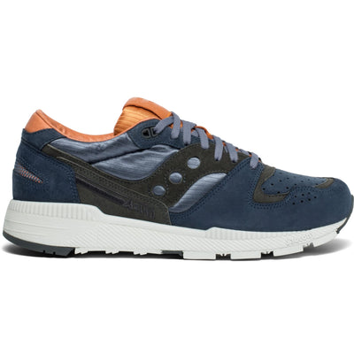 Saucony Men's Azura Weathered Luxury Sneaker, Navy/Brown, 9.5