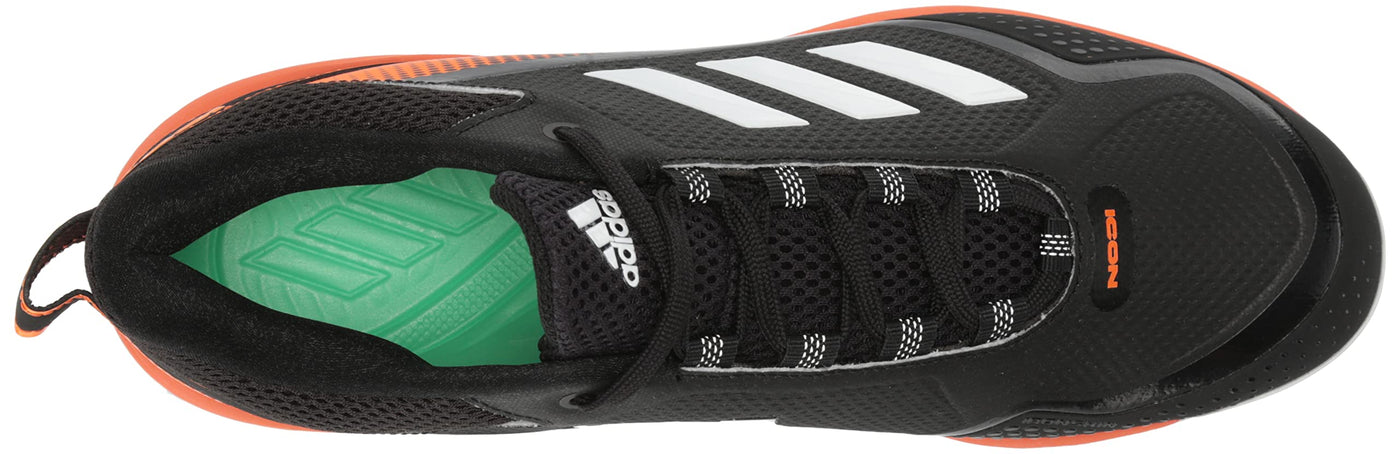 adidas Men's Icon 7 Baseball Shoe 10.5 Black/White/Team Orange