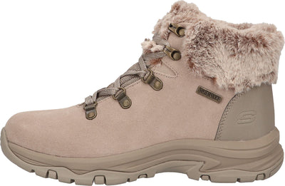 Skechers Women's Bootie Ankle Boot 9 Taupe Suede Nylon