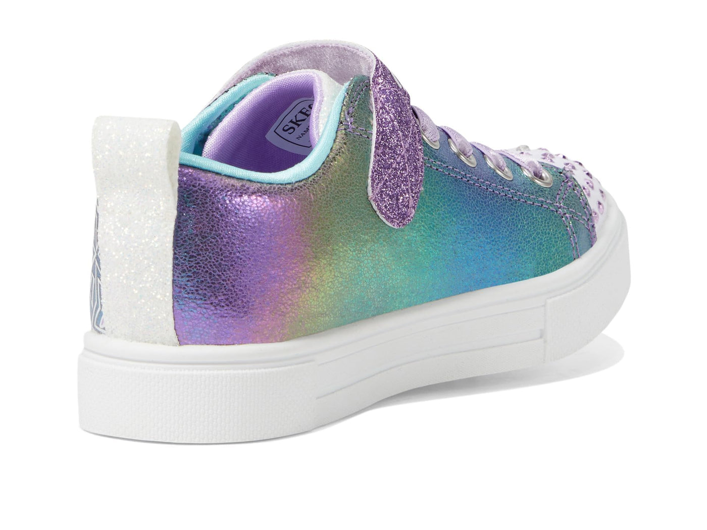 Skechers Kids Girls Twinkle Sparks-Shimmer Star Sneaker, Purple/Multi, 11.5 Little Kid