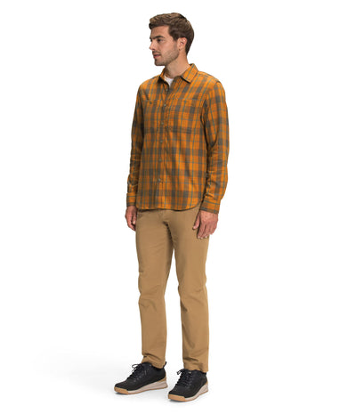 THE NORTH FACE Men's Arroyo Long Sleeve Flannel Button-Down Shirt, Citrine Yellow Small Half Dome Plaid, Large