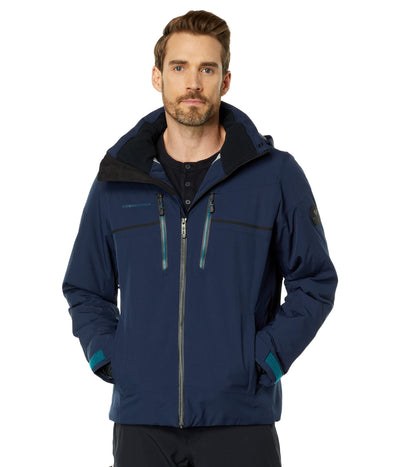 Obermeyer Charger Jacket for Men - Attached Hood With Adjustable Long Sleeves, Warm and Cozy Winter Jacket Admiral LG Regular One Size