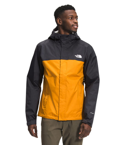 THE NORTH FACE Men’s Venture 2 Waterproof Hooded Rain Jacket (Standard and Big & Tall Size), Citrine Yellow/TNF Black, Large