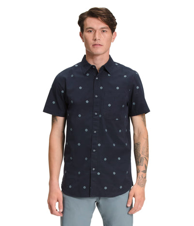 THE NORTH FACE Men's Baytrail Jacquard Button-Down Short-Sleeve Shirt, Aviator Navy Joshua Floral Jacquard, XX-Large