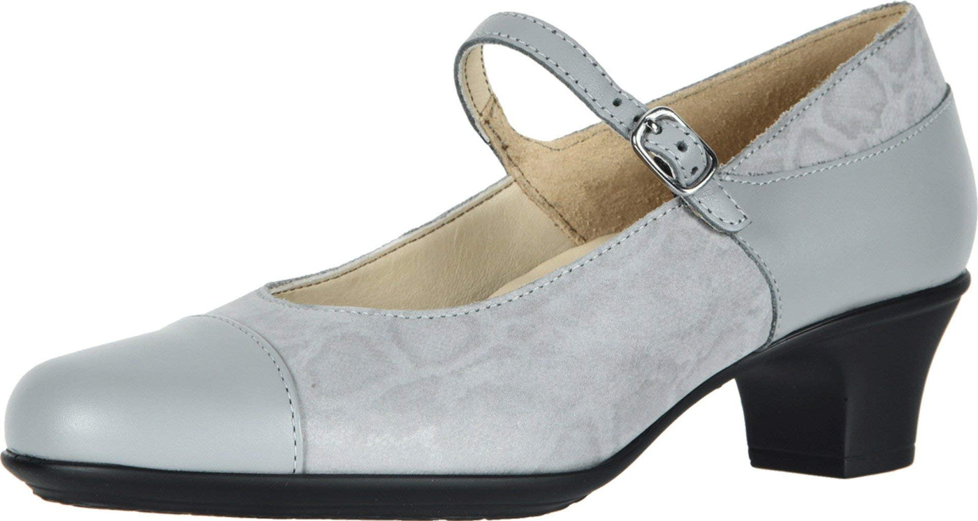 SAS Isabel Mary Jane Comfort Heel 7 Wide Grigio/Snake Leather