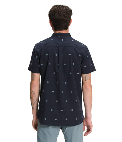 THE NORTH FACE Men's Baytrail Jacquard Button-Down Short-Sleeve Shirt, Aviator Navy Joshua Floral Jacquard, XX-Large