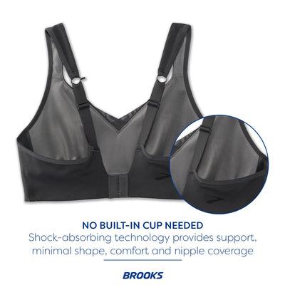 Brooks Women's Convertible Sports Bra for High Impact Running, Workouts & Sports with Maximum Support - Asphalt - 34 F