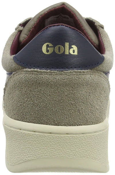 Gola Grandslam Suede - Sneakers for Men - Suede Leather Upper - Breathable Man-Made Lining - Low Profile Rhino/Navy/Burgundy 10 D - Medium