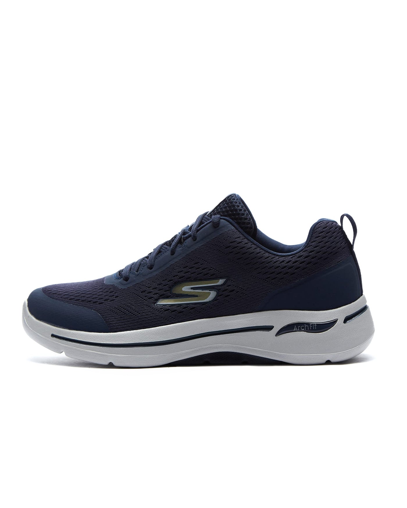 Skechers Men's Gowalk Arch Fit-Athletic Workout Walking Shoe with Air Cooled Foam Sneaker, Navy/Gold, 11