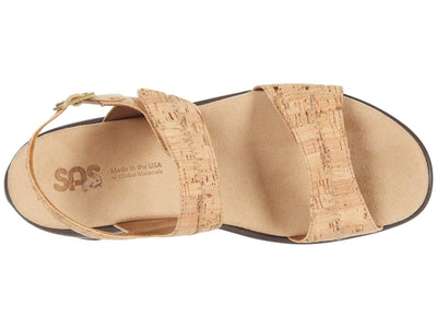 SAS Women's Flat Sandals 11 Narrow Golden Cork