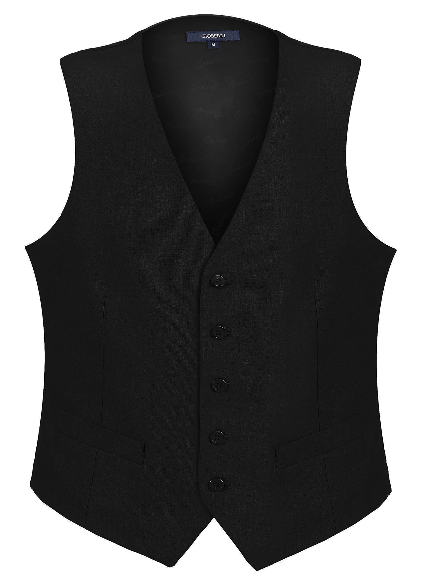 Gioberti Men's Formal Suit Vest Fit for Business or Casual Dress Medium Black