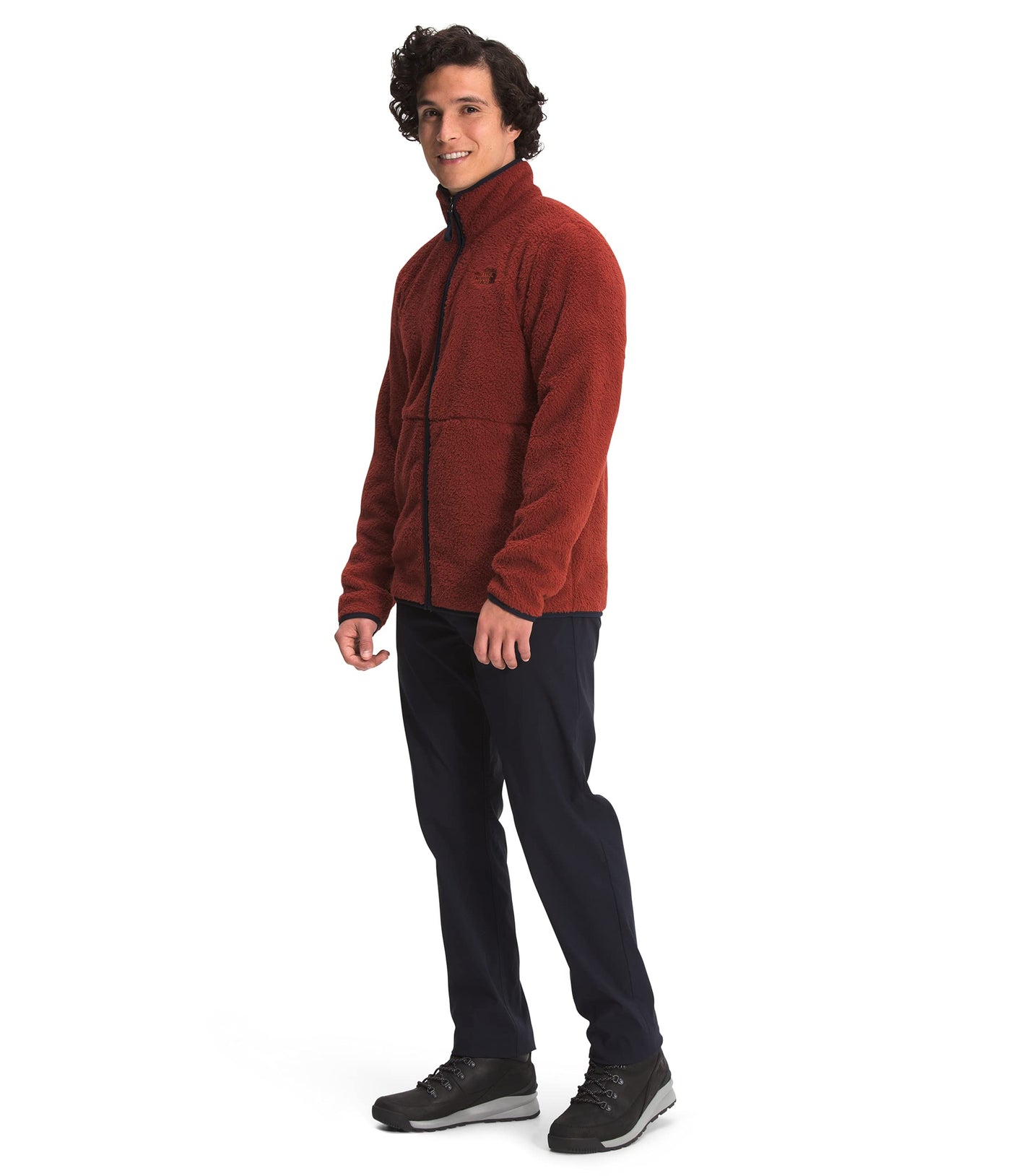 THE NORTH FACE Men's Dunraven Sherpa Full Zip, Brick House Red/Aviator Navy, M